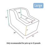 Snoozer Large High Back Console Dog Car Seat Travel Dog Bed Carrier for Dogs up to 12lbs, Provides Safe Pet Travel with Dog Car Seat Belt Harness Strap, Removable Machine Washable Merlin Pewter Cover