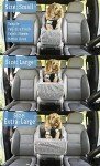 Snoozer Large High Back Console Dog Car Seat Travel Dog Bed Carrier for Dogs up to 12lbs, Provides Safe Pet Travel with Dog Car Seat Belt Harness Strap, Removable Machine Washable Merlin Pewter Cover