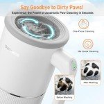 DOGNESS Automatic Dog Paw Cleaner and Massager, Electric Paw Washer for Dogs Portable Paw Cleaner Cup, Dog Foot Cleaning Machine USB Rechargeable, Designed for Medium to Large Dogs (White)