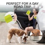 KEWIXY Insulated Dog Travel Water Bottle with Detachable Bowls, 3 in 1 Portable Dog Water Bottle Dispenser, Dog Accessories for Walking, Hiking, Camping, Outdoor (Bright Green, 32 Oz)