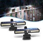 sunlight encounter Clip On Solar Motion Lights Outdoor Waterproof, 2 Pack Solar Fence Lights Outside with 36 LEDs, 6000K, Portable Solar Powered Security Light for Fence Garage Camping