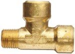 Anderson Metals-06227-04 Brass Pipe Fitting, Forged Street Tee, 1/4" Female Pipe x 1/4" Male Pipe x 1/4" Female Pipe
