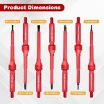 MAXPOWER Insulated Screwdriver Set, 7 In 1 Insulated Electrical Screwdrivers, Magnetic Tip Electrician Screwdriver Tool Kit Includes Phillips, Slotted and Torx Tips