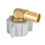 10-Pack EFIELD Pex 1/2" Pex X 1/2" Female NPT Swivel Elbow Brass Crimp Fittings, ASTM F1807
