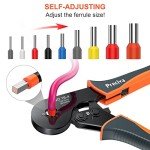 Ferrule Crimping Tool Kit, Preciva 16-4 Square Crimping Tools, Ratchet Jaw Wire Crimping Pliers AWG 28-5 (0.08-16mm²) with 1200 Terminal Connector Sleeves
