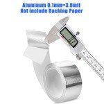 Romeda Aluminum Tape, 2 inch x 65 Feet Foil Tape (3.9 mil), Insulation Adhesive Metal Tape, High Temperature Heavy Duty HVAC Tape, Silver Tape Aluminum Foil Tape for Ductwork, Dryer Vent, HVAC