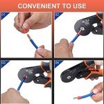Ferrule Crimping Tool Kit, Preciva 16-4 Square Crimping Tools, Ratchet Jaw Wire Crimping Pliers AWG 28-5 (0.08-16mm²) with 1200 Terminal Connector Sleeves