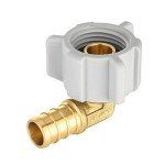 10-Pack EFIELD Pex 1/2" Pex X 1/2" Female NPT Swivel Elbow Brass Crimp Fittings, ASTM F1807