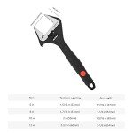 Amazon Basics 4-Piece Plumbing Adjustable Wrench with Soft Grip, Wide Mouth, Includes: 6-Inch (150mm), 8-Inch (200mm), 10-Inch (250mm), 12-Inch (300mm), 4 Sizes Bundle