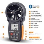 BTMETER BT-100APP Anemometer w/Wireless Bluetooth, Digital Handheld Wind Speed Meter for Wind Chill, Air Velocity, Temperature, Vane Anemometer Gauge