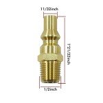 MENSI Propane Gas Quick Connect Adapter 1/4" NPT Full Flow Brass Male Plug Kit for RV Portable BBQ