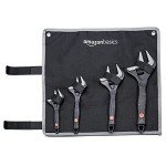 Amazon Basics 4-Piece Plumbing Adjustable Wrench with Soft Grip, Wide Mouth, Includes: 6-Inch (150mm), 8-Inch (200mm), 10-Inch (250mm), 12-Inch (300mm), 4 Sizes Bundle