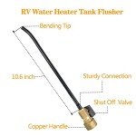 GaeaAuto Copper RV Water Heater Tank Rinser Flusher | Remove Sediment from the Bottom of RV Water Heater | Copper Handle and Black Cleaning Wand with Bending Tip