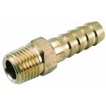 Anderson Metals 57001-0404 Brass Hose Fitting, Adapter, 1/4" Barb x 1/4" NPT Male Pipe