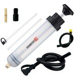 USUNRISE Automotive Fluid Extractor Pump,Oil Change Syringe with Long Hose,Syringe Style Pump for Power Steering Transmission Gear Oil & Brake Fluid Changes, Hand Vacuum Pump 200CC/200ML-3 ProType
