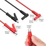 Proster 4mm Banana Plug to Alligator Clip - 15A 1000V Pure Copper Flexible Electrical Test Cable One Meter for Multimeter Electrical Clamp Meter Testing