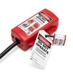 Zing Green Products 7294 USA Made Recycled Plastic Universal Forklift/Cylinder/Electrical Plug Lockout Device, 4.25 x 7.25 x 3 Inch , Red