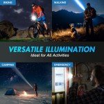 WdtPro LED Flashlight High Lumens SR2000 Pro, 2 Pack Brighter Tactical Flashlights with 5 Modes & Zoomable, Powerful Mini Flash Light for Emergency, Camping, Hiking (Black)