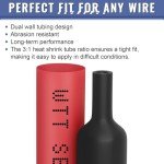 Heat Shrink Tubing Kit - 3:1 Ratio Adhesive Lined, Marine Grade Shrink Wrap - Automotive Industrial Heat-Shrink Tubing - Black, Red - 400 PCS