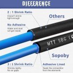 Heat Shrink Tubing Kit - 3:1 Ratio Adhesive Lined, Marine Grade Shrink Wrap - Automotive Industrial Heat-Shrink Tubing - Black, Red - 400 PCS