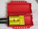Zing Green Products 7294 USA Made Recycled Plastic Universal Forklift/Cylinder/Electrical Plug Lockout Device, 4.25 x 7.25 x 3 Inch , Red