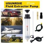 USUNRISE Automotive Fluid Extractor Pump,Oil Change Syringe with Long Hose,Syringe Style Pump for Power Steering Transmission Gear Oil & Brake Fluid Changes, Hand Vacuum Pump 200CC/200ML-3 ProType