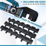 Hydraulic Crimping Tool - 9 Black Oxide Coated Dies & Hard Shell Case Included - Hydraulic Crimper with Heavy Duty Head - Hand Crimper for Electrical Terminal Wire & Battery Lug Crimper
