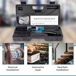 Hydraulic Crimping Tool - 9 Black Oxide Coated Dies & Hard Shell Case Included - Hydraulic Crimper with Heavy Duty Head - Hand Crimper for Electrical Terminal Wire & Battery Lug Crimper