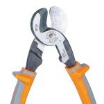 Klein Tools 63225RINS Cable Cutter, Made in USA, Insulated High-Leverage Precision Cable Cutter Cuts Aluminum, Copper and Communications Cable, 9-Inch