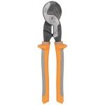 Klein Tools 63225RINS Cable Cutter, Made in USA, Insulated High-Leverage Precision Cable Cutter Cuts Aluminum, Copper and Communications Cable, 9-Inch