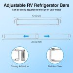 Awelov RV Refrigerator Bars 4 Pcs 12.4"-22.52" Adjustable Stainless Steel RV Fridge Tension Rods RV Shower Corner Storage Bar Rv Accessories for Camper Refrigerator,Kitchen,Cabinet,Bathroom