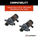 Lippert Components Flow Max 12V RV Water Pump, 3.0 GPM, 50 PSI, 9.5 Max Amp, Self-Priming, Screen Filter Included - 689052