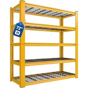 REIBII 72''H Garage Shelving Heavy Duty Loads 3010 LBS Garage Storage Shelves Heavy Duty Shelving 5 Tier Adjustable Metal Shelves for Storage Rack Industrial Shelving Utility Shelf,72" HX35.5 WX16 D