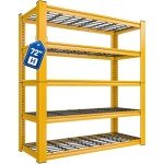 REIBII 72''H Garage Shelving Heavy Duty Loads 3010 LBS Garage Storage Shelves Heavy Duty Shelving 5 Tier Adjustable Metal Shelves for Storage Rack Industrial Shelving Utility Shelf,72" HX35.5 WX16 D
