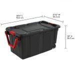 Sterilite 4-Pack Storage Bins with Lids & Wheels, Large Heavy Duty Totes, 40 Gallon, Black