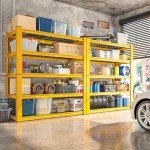 REIBII 72''H Garage Shelving Heavy Duty Loads 3010 LBS Garage Storage Shelves Heavy Duty Shelving 5 Tier Adjustable Metal Shelves for Storage Rack Industrial Shelving Utility Shelf,72" HX35.5 WX16 D
