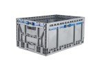 Hudson Exchange 23.62 x 15.75 x 11.81" (15.2 Gallon, 3 Pack) Collapsible Straight Wall Handled Storage Container Tote, Gray
