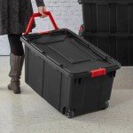 Sterilite 4-Pack Storage Bins with Lids & Wheels, Large Heavy Duty Totes, 40 Gallon, Black