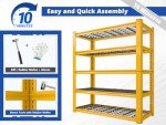 REIBII 72''H Garage Shelving Heavy Duty Loads 3010 LBS Garage Storage Shelves Heavy Duty Shelving 5 Tier Adjustable Metal Shelves for Storage Rack Industrial Shelving Utility Shelf,72" HX35.5 WX16 D