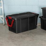 Sterilite 4-Pack Storage Bins with Lids & Wheels, Large Heavy Duty Totes, 40 Gallon, Black