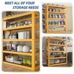 REIBII 72''H Garage Shelving Heavy Duty Loads 3010 LBS Garage Storage Shelves Heavy Duty Shelving 5 Tier Adjustable Metal Shelves for Storage Rack Industrial Shelving Utility Shelf,72" HX35.5 WX16 D