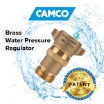 Camco Brass Marine/RV Water Pressure Regulator – Protects RV Kitchen Small Appliances, Plumbing & Hoses – Reduces RV Water Pressure to Safe & Consistent 40-50 PSI – Drinking Water Safe (40055)
