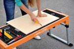 Disston OmniTable Max Heavy Duty Portable Workbench Worktable Scaffold Creeper Dolly with Easy-to-use Adjustable Legs. Table Holds up to 440Lbs