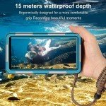 Underwater Snorkeling Diving Phone Case for iPhone 16/15/14/13/12/11Pro Max/XR/XS/X Samsung Galaxy S24/S23/S22/S21, Professional Scuba Dive Waterproof Case Underwater Photo & Video Housing (Teal-Blue)
