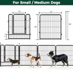 FXW Instant Dog Playpen, Portable Pet Fence for Outdoor, RV Trips, and Camping, 32inch, 16 Panels for Small and Medium Dogs│Patented