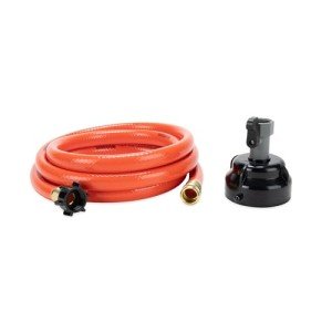 Camco RhinoFlex 10-Ft RV Clean-Out Gray/Black Water Hose with Rinser Cap | Features 4-Way Water Pressure Blaster & Water Shut-off Valve | Great for Cleaning Camper Black Water Tanks & More (22999)