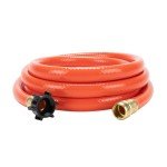 Camco RhinoFlex 10-Ft RV Clean-Out Gray/Black Water Hose with Rinser Cap | Features 4-Way Water Pressure Blaster & Water Shut-off Valve | Great for Cleaning Camper Black Water Tanks & More (22999)