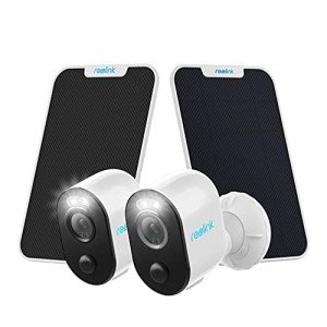 REOLINK 5MP Solar Security Cameras Wireless Outdoor, Argus 3 Pro+Solar Panel with 2K+ Color Night Vision, 2.4/5GHz WiFi, Human/Vehicle Detection, No Hub Needed(2 Pack)