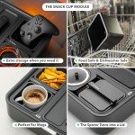 CouchConsole Original Tray - Drinks & Snacks Sofa Caddy with Armrest, Table with Phone Stand- TV Remote Control Storage and Organizer - for Living Rooms, RV, and Cars, Black/Orange