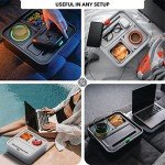 CouchConsole Original Tray - Drinks & Snacks Sofa Caddy with Armrest, Table with Phone Stand- TV Remote Control Storage and Organizer - for Living Rooms, RV, and Cars, Black/Orange